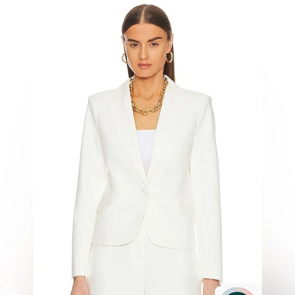 L'AGENCE Jennah Cropped Blazer in Ivory Sz 4‎ - Picture 2 of 13
